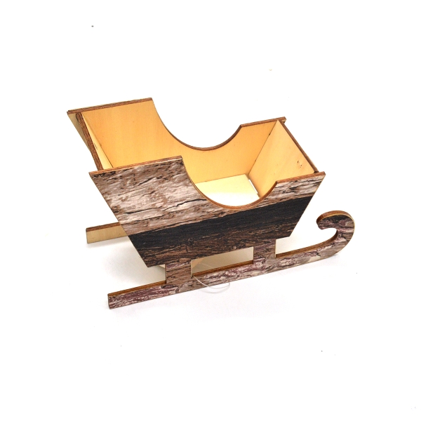 Sanie ornament lemn maro 15cm