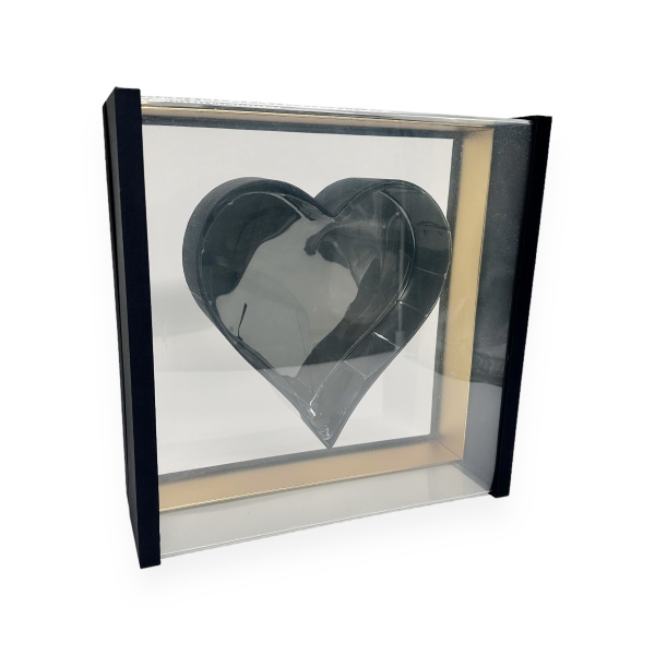 Cutie patrata cu capac transparent stiplex 35cm si inima interioara